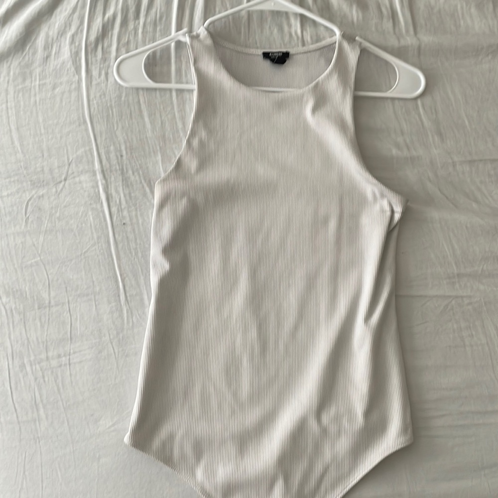 White stripped body suit